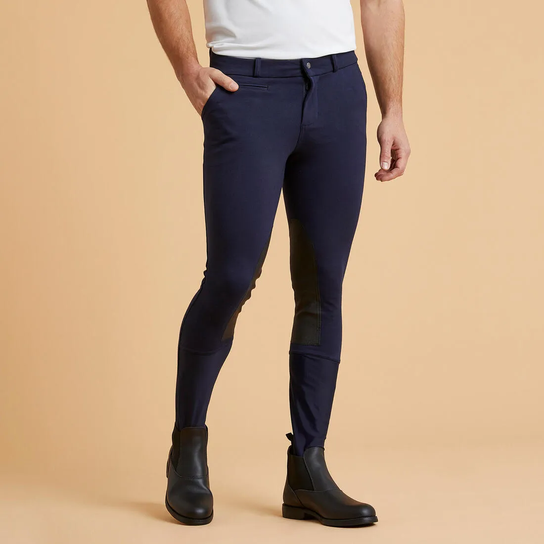 140 Horse Riding Grippy Patch Jodhpurs - Navy