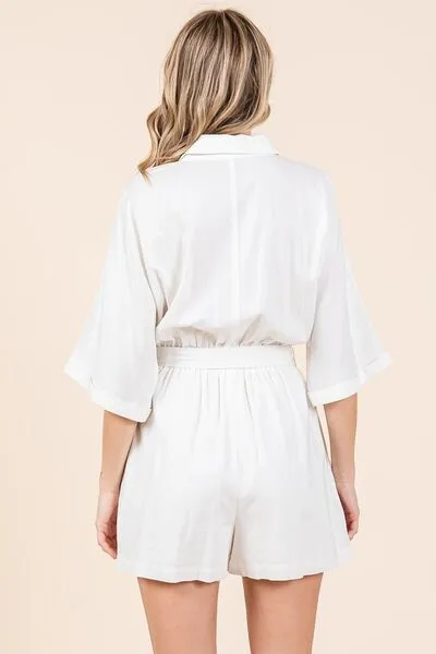 Hazel Blues® |  Mittoshop Tie Waist Half Sleeve Romper